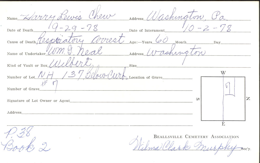 burial card